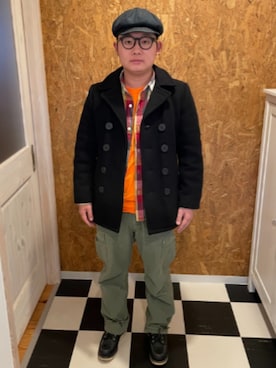 「アイテム（ピーコート）」を使った、ラッキーさん（メンズ・165cm）の冬コーディネート
