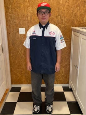 「AMERICAN NEEDLE（アメリカンニードル）のアイテム」を使った、ラッキーさん（メンズ・165cm）の夏コーディネート