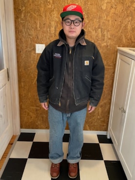 「アイテム（パーカー）」を使った、ラッキーさん（メンズ・165cm）の秋コーディネート