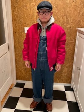 「アイテム（キャスケット）」を使った、ラッキーさん（メンズ・165cm）の冬コーディネート