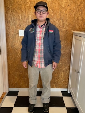 「アイテム（チノパンツ）」を使った、ラッキーさん（メンズ・165cm）の秋コーディネート