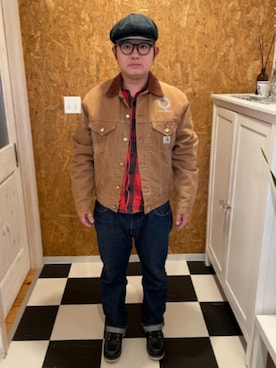 「アイテム（キャスケット）」を使った、ラッキーさん（メンズ・165cm）の秋コーディネート