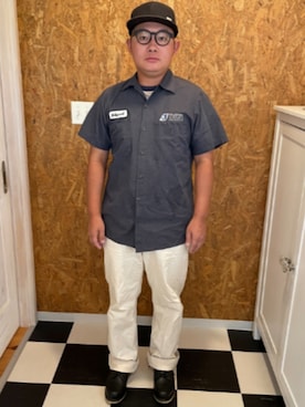 「CiNTAS（シンタス）のアイテム」を使った、ラッキーさん（メンズ・165cm）の秋コーディネート