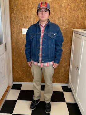 「Carhartt（カーハート）のアイテム（デニムジャケット、ブルー系）」を使った、ラッキーさん（メンズ・165cm）の春コーディネート