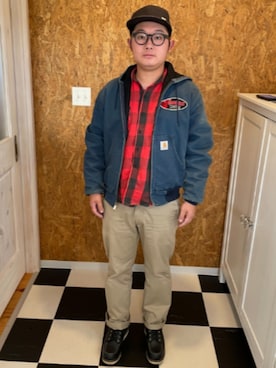 「アイテム（チノパンツ）」を使った、ラッキーさん（メンズ・165cm）の秋コーディネート