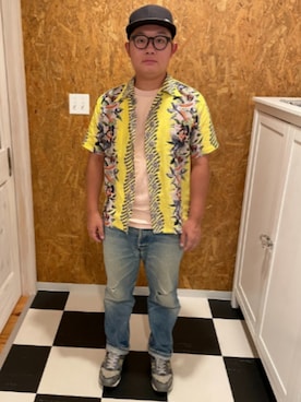 「アロハシャツ」｜ラッキーさん（メンズ・165cm）の秋コーディネート