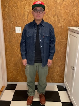 「AMERICAN NEEDLE（アメリカンニードル）のアイテム」を使った、ラッキーさん（メンズ・165cm）の秋コーディネート