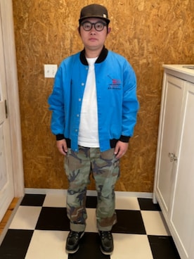 「Wrangler（ラングラー）のアイテム（ブルゾン）」を使った、ラッキーさん（メンズ・165cm）の春コーディネート