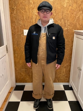 「Carhartt（カーハート）のアイテム（ジャケット/アウター、ブラック系）」を使った、ラッキーさん（メンズ・165cm）の春コーディネート