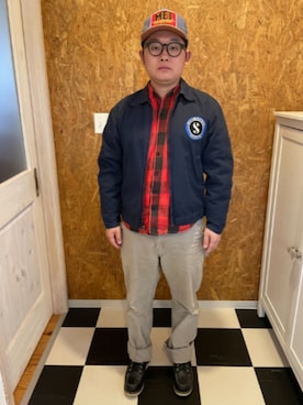 「RED KAP（レッドキャップ）のアイテム」を使った、ラッキーさん（メンズ・165cm）の春コーディネート