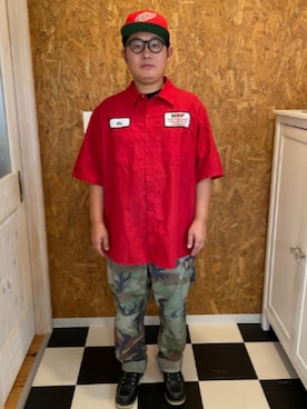 「AMERICAN NEEDLE（アメリカンニードル）のアイテム」を使った、ラッキーさん（メンズ・165cm）の夏コーディネート