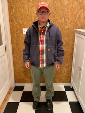 「carhartt」｜「アイテム（ブーツ）」を使った、ラッキーさん（メンズ・165cm）の秋コーディネート