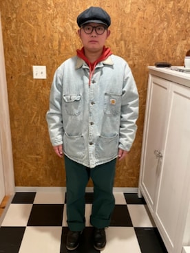 「アイテム（キャスケット）」を使った、ラッキーさん（メンズ・165cm）の冬コーディネート