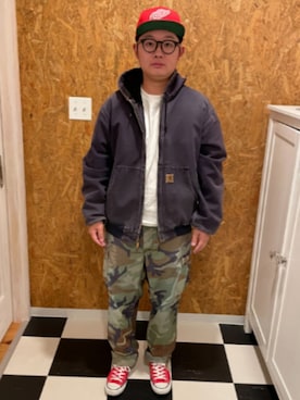 「AMERICAN NEEDLE（アメリカンニードル）のアイテム」を使った、ラッキーさん（メンズ・165cm）の秋コーディネート