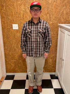 「AMERICAN NEEDLE（アメリカンニードル）のアイテム」を使った、ラッキーさん（メンズ・165cm）の秋コーディネート