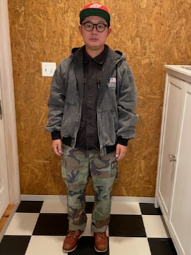 「AMERICAN NEEDLE（アメリカンニードル）のアイテム」を使った、ラッキーさん（メンズ・165cm）の秋コーディネート