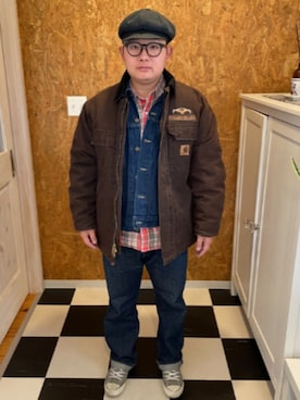 「アイテム（キャスケット）」を使った、ラッキーさん（メンズ・165cm）の秋コーディネート