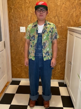 「アイテム（オールインワン・サロペット）」を使った、ラッキーさん（メンズ・165cm）の夏コーディネート