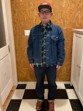 「Carhartt（カーハート）のアイテム（デニムジャケット、ブルー系）」を使った、ラッキーさん（メンズ・165cm）の春コーディネート