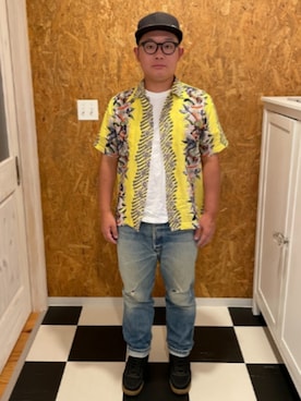 「アロハシャツ」｜ラッキーさん（メンズ・165cm）の秋コーディネート