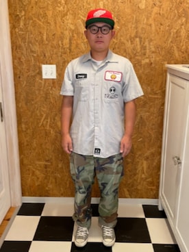 「CiNTAS（シンタス）のアイテム」を使った、ラッキーさん（メンズ・165cm）の秋コーディネート