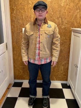 「アイテム（キャスケット）」を使った、ラッキーさん（メンズ・165cm）の春コーディネート