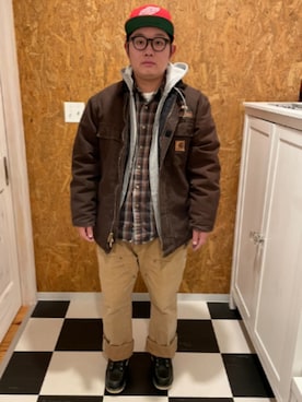 「アイテム（カバーオール）」を使った、ラッキーさん（メンズ・165cm）の秋コーディネート