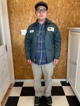 「Carhartt（カーハート）のアイテム（シャツ/ブラウス、ブルー系）」を使った、ラッキーさん（メンズ・165cm）の春コーディネート