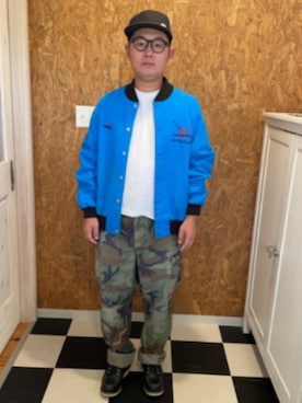 「Wrangler（ラングラー）のアイテム（ブルゾン）」を使った、ラッキーさん（メンズ・165cm）の秋コーディネート