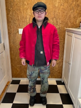 「アイテム（カーゴパンツ）」を使った、ラッキーさん（メンズ・165cm）の秋コーディネート