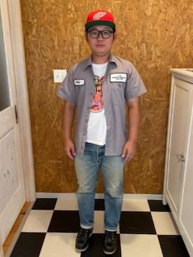 「AMERICAN NEEDLE（アメリカンニードル）のアイテム」を使った、ラッキーさん（メンズ・165cm）の夏コーディネート