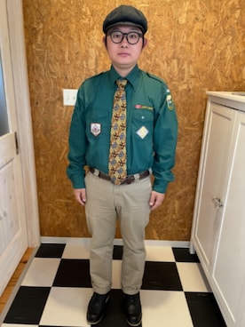 「アイテム（キャスケット）」を使った、ラッキーさん（メンズ・165cm）の春コーディネート