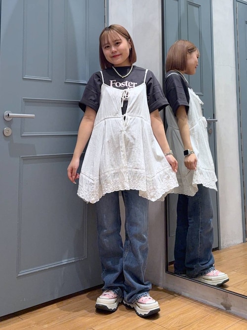 LOWRYS FARM 2WAYコットンレースミニワンピース　ワンピース LOWRYS FARM ワンピース 2WAYコットンレースミニワンピース
