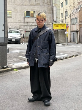 「アイテム（カバーオール）」を使った、きよさん（メンズ・157cm）の秋コーディネート