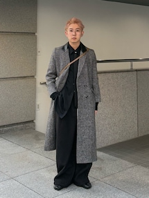 AURALEE オーラリー　ポロシャツ コットン　ブラック　黒　シアー AURALEE(オーラリー)Brushed Super Kid Mohair Knit P/O
