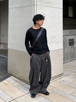 「LEMAIRE(ルメール)のSMALL CROISSANT BAG(ショルダーバッグ)」を使った、きよさん(メンズ・157cm)の秋コーディネート