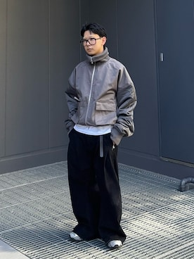 「アイテム（ブルゾン）」を使った、きよさん（メンズ・157cm）の秋コーディネート