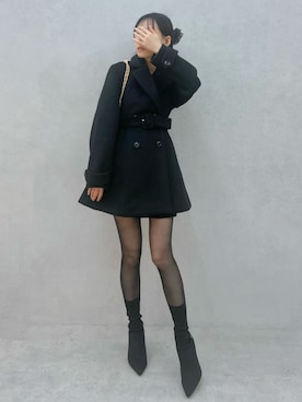 「アイテム（バレッタ/ヘアクリップ）」を使った、LAMさん（レディース・162cm）の秋コーディネート