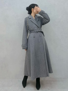 「アイテム（バレッタ/ヘアクリップ）」を使った、LAMさん（レディース・162cm）の秋コーディネート