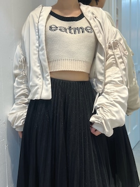 「大人ガーリー」｜「アイテム（ブルゾン）」を使った、LAMさん（レディース・162cm）の冬コーディネート