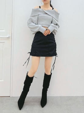 「アイテム（ヘアアクセサリー）」を使った、LAMさん（レディース・162cm）の夏コーディネート