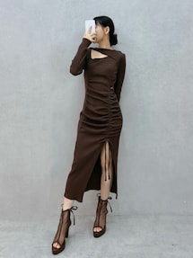 デコルテリブギャザーワンピース｜イートミー（EATME）公式通販