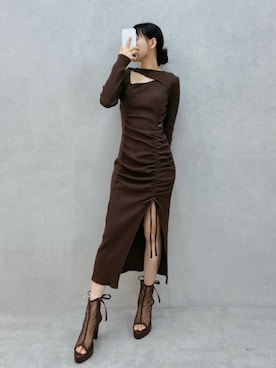 「EATME（イートミー）のアイテム（サンダル）」を使った、LAMさん（レディース・162cm）の秋コーディネート