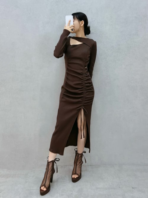 EATME　デコルテリブワンピース デコルテリブギャザーワンピース（ワンピース）｜EATME（イートミー