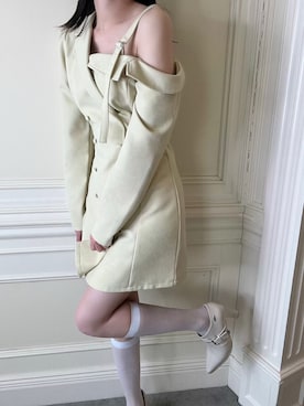 「春ワンピ」｜LAMさん（レディース・162cm）の冬コーディネート