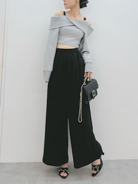 「アイテム（バレッタ/ヘアクリップ）」を使った、LAMさん（レディース・162cm）の夏コーディネート