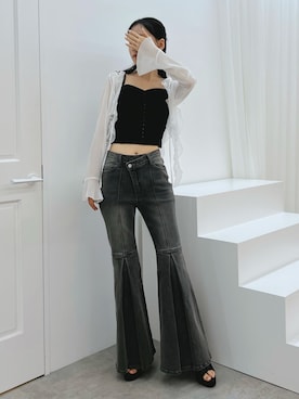 「EATME（イートミー）のアイテム（サンダル）」を使った、LAMさん（レディース・162cm）の秋コーディネート