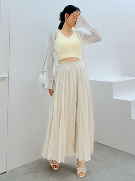 「アイテム（バレッタ/ヘアクリップ）」を使った、LAMさん（レディース・162cm）の秋コーディネート