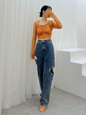 「EATME（イートミー）のアイテム（サンダル）」を使った、LAMさん（レディース・162cm）の秋コーディネート