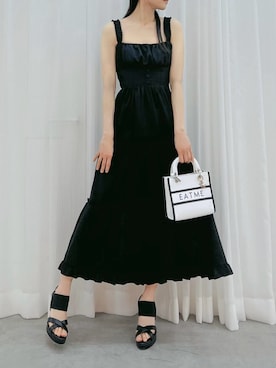 「EATME（イートミー）のアイテム」を使った、LAMさん（レディース・162cm）の春コーディネート